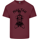 Muay Thai Fighter Mixed Martial Arts MMA Mens Cotton T-Shirt Tee Top Maroon