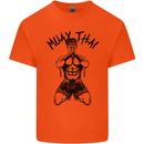 Muay Thai Fighter Mixed Martial Arts MMA Mens Cotton T-Shirt Tee Top Orange