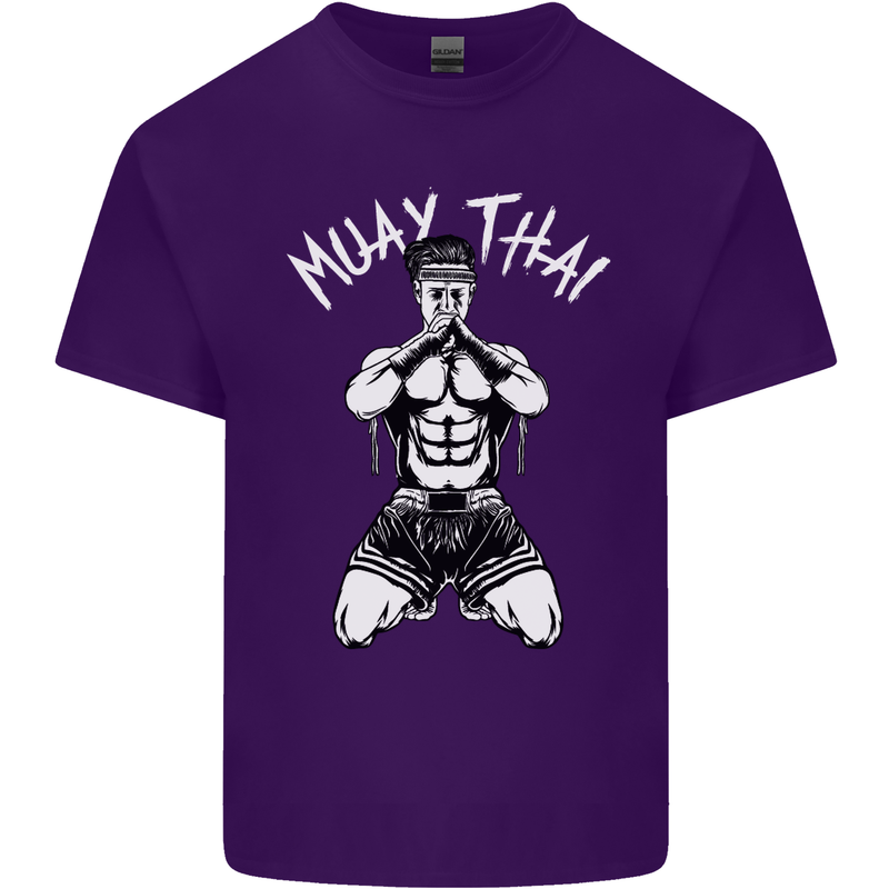 Muay Thai Fighter Mixed Martial Arts MMA Mens Cotton T-Shirt Tee Top Purple