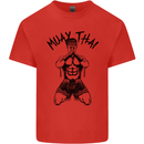 Muay Thai Fighter Mixed Martial Arts MMA Mens Cotton T-Shirt Tee Top Red