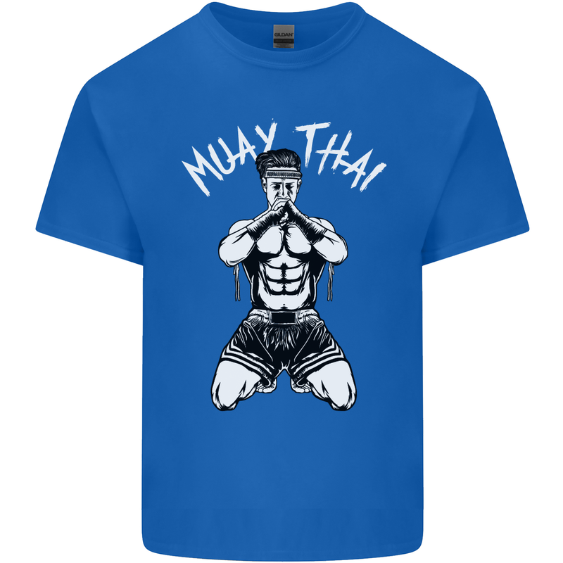 Muay Thai Fighter Mixed Martial Arts MMA Mens Cotton T-Shirt Tee Top Royal Blue