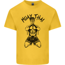 Muay Thai Fighter Mixed Martial Arts MMA Mens Cotton T-Shirt Tee Top Yellow