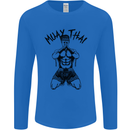 Muay Thai Fighter Mixed Martial Arts MMA Mens Long Sleeve T-Shirt Royal Blue