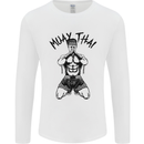 Muay Thai Fighter Mixed Martial Arts MMA Mens Long Sleeve T-Shirt White