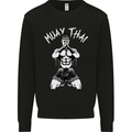 Muay Thai Fighter Mixed Martial Arts MMA Mens Sweatshirt Jumper Black
