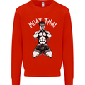Muay Thai Fighter Mixed Martial Arts MMA Mens Sweatshirt Jumper Bright Red
