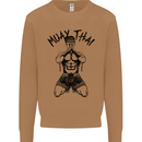 Muay Thai Fighter Mixed Martial Arts MMA Mens Sweatshirt Jumper Caramel Latte
