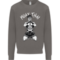 Muay Thai Fighter Mixed Martial Arts MMA Mens Sweatshirt Jumper Charcoal