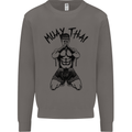 Muay Thai Fighter Mixed Martial Arts MMA Mens Sweatshirt Jumper Charcoal