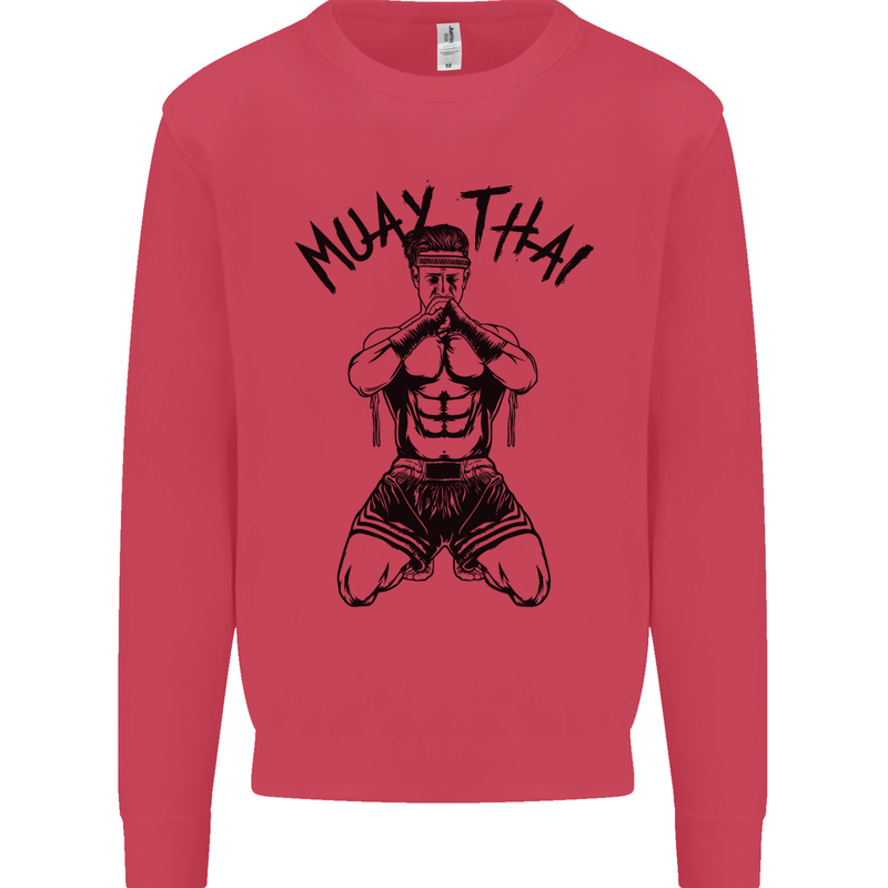 Muay Thai Fighter Mixed Martial Arts MMA Mens Sweatshirt Jumper Heliconia