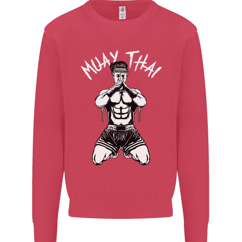 Muay Thai Fighter Mixed Martial Arts MMA Mens Sweatshirt Jumper Heliconia