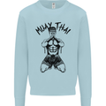 Muay Thai Fighter Mixed Martial Arts MMA Mens Sweatshirt Jumper Light Blue