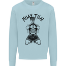 Muay Thai Fighter Mixed Martial Arts MMA Mens Sweatshirt Jumper Light Blue