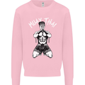 Muay Thai Fighter Mixed Martial Arts MMA Mens Sweatshirt Jumper Light Pink