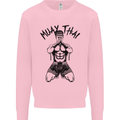 Muay Thai Fighter Mixed Martial Arts MMA Mens Sweatshirt Jumper Light Pink