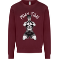 Muay Thai Fighter Mixed Martial Arts MMA Mens Sweatshirt Jumper Maroon