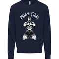 Muay Thai Fighter Mixed Martial Arts MMA Mens Sweatshirt Jumper Navy Blue