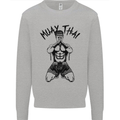 Muay Thai Fighter Mixed Martial Arts MMA Mens Sweatshirt Jumper Sports Grey