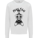 Muay Thai Fighter Mixed Martial Arts MMA Mens Sweatshirt Jumper White