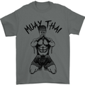 Muay Thai Fighter Mixed Martial Arts MMA Mens T-Shirt Cotton Gildan Charcoal