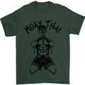 Muay Thai Fighter Mixed Martial Arts MMA Mens T-Shirt Cotton Gildan Forest Green