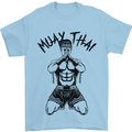 Muay Thai Fighter Mixed Martial Arts MMA Mens T-Shirt Cotton Gildan Light Blue