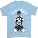 Muay Thai Fighter Mixed Martial Arts MMA Mens T-Shirt Cotton Gildan Light Blue
