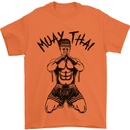 Muay Thai Fighter Mixed Martial Arts MMA Mens T-Shirt Cotton Gildan Orange