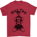 Muay Thai Fighter Mixed Martial Arts MMA Mens T-Shirt Cotton Gildan Red