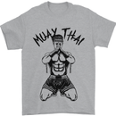 Muay Thai Fighter Mixed Martial Arts MMA Mens T-Shirt Cotton Gildan Sports Grey