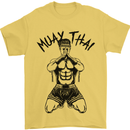 Muay Thai Fighter Mixed Martial Arts MMA Mens T-Shirt Cotton Gildan Yellow
