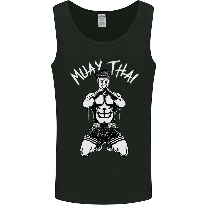 Muay Thai Fighter Mixed Martial Arts MMA Mens Vest Tank Top Black