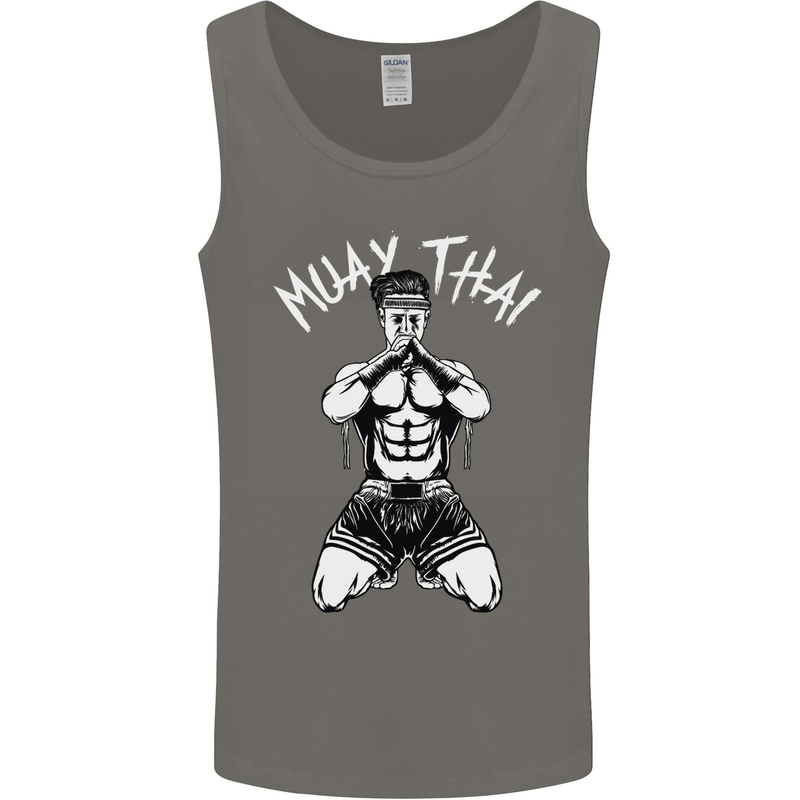 Muay Thai Fighter Mixed Martial Arts MMA Mens Vest Tank Top Charcoal