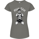Muay Thai Fighter Mixed Martial Arts MMA Womens Petite Cut T-Shirt Charcoal