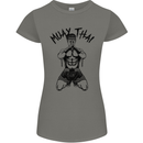 Muay Thai Fighter Mixed Martial Arts MMA Womens Petite Cut T-Shirt Charcoal