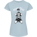 Muay Thai Fighter Mixed Martial Arts MMA Womens Petite Cut T-Shirt Light Blue