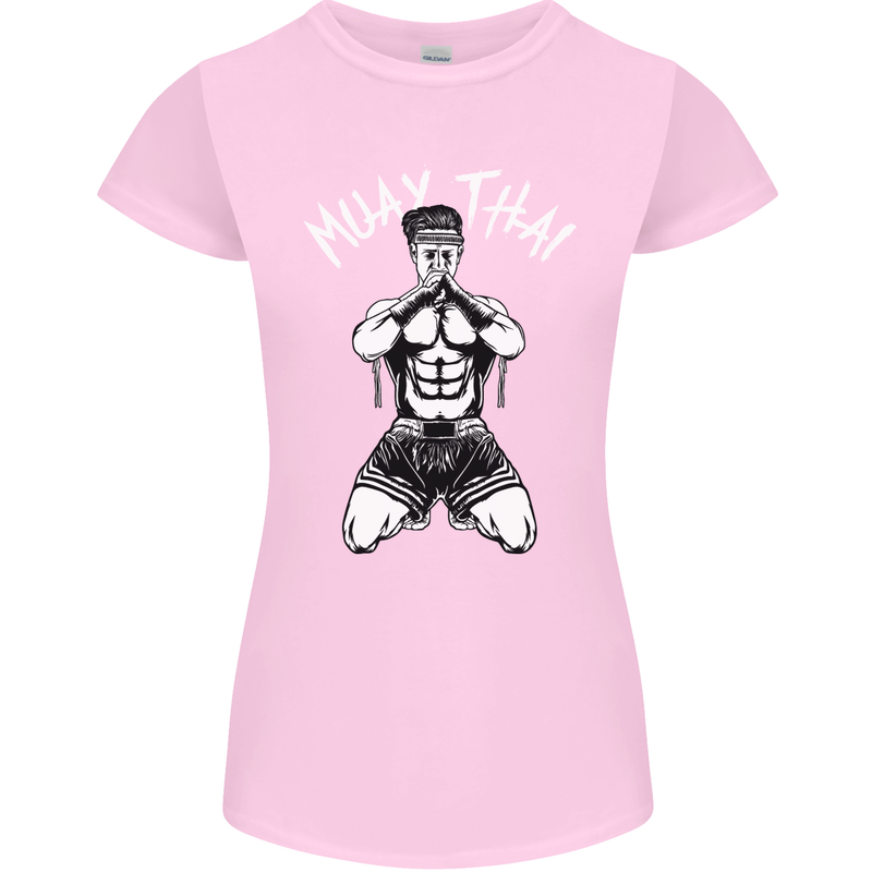 Muay Thai Fighter Mixed Martial Arts MMA Womens Petite Cut T-Shirt Light Pink