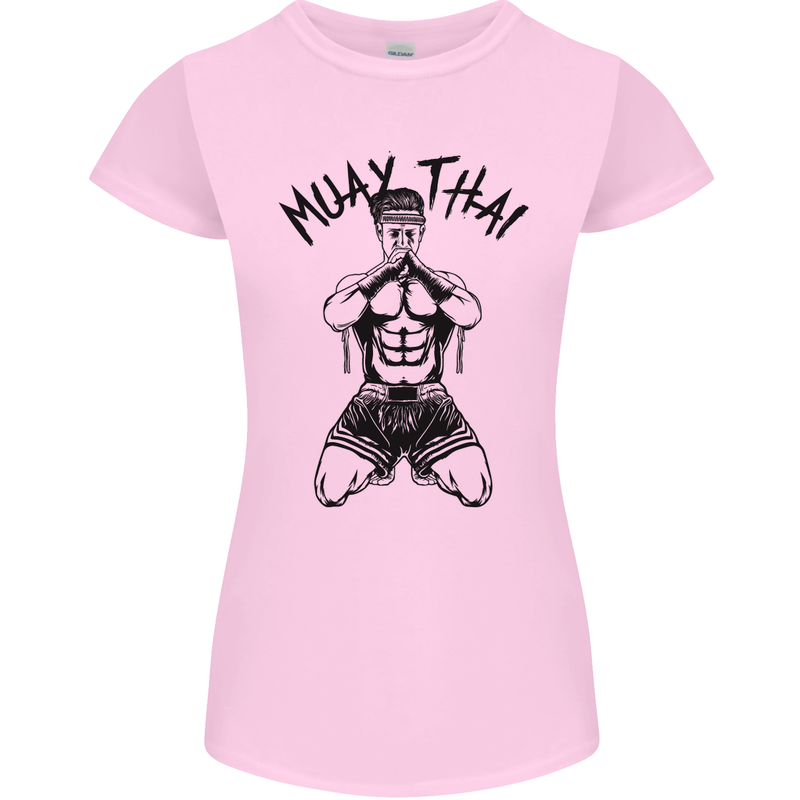 Muay Thai Fighter Mixed Martial Arts MMA Womens Petite Cut T-Shirt Light Pink
