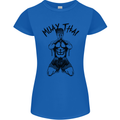 Muay Thai Fighter Mixed Martial Arts MMA Womens Petite Cut T-Shirt Royal Blue
