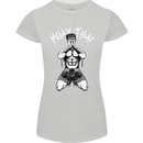 Muay Thai Fighter Mixed Martial Arts MMA Womens Petite Cut T-Shirt Sports Grey