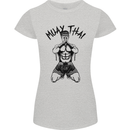 Muay Thai Fighter Mixed Martial Arts MMA Womens Petite Cut T-Shirt Sports Grey
