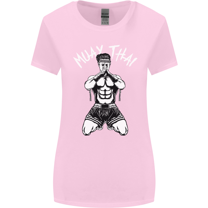 Muay Thai Fighter Mixed Martial Arts MMA Womens Wider Cut T-Shirt Light Pink