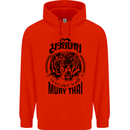 Muay Thai Fighter Warrior MMA Martial Arts Childrens Kids Hoodie Bright Red