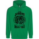 Muay Thai Fighter Warrior MMA Martial Arts Childrens Kids Hoodie Irish Green
