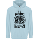 Muay Thai Fighter Warrior MMA Martial Arts Childrens Kids Hoodie Light Blue