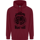 Muay Thai Fighter Warrior MMA Martial Arts Childrens Kids Hoodie Maroon
