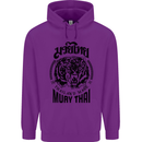 Muay Thai Fighter Warrior MMA Martial Arts Childrens Kids Hoodie Purple