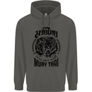 Muay Thai Fighter Warrior MMA Martial Arts Childrens Kids Hoodie Storm Grey