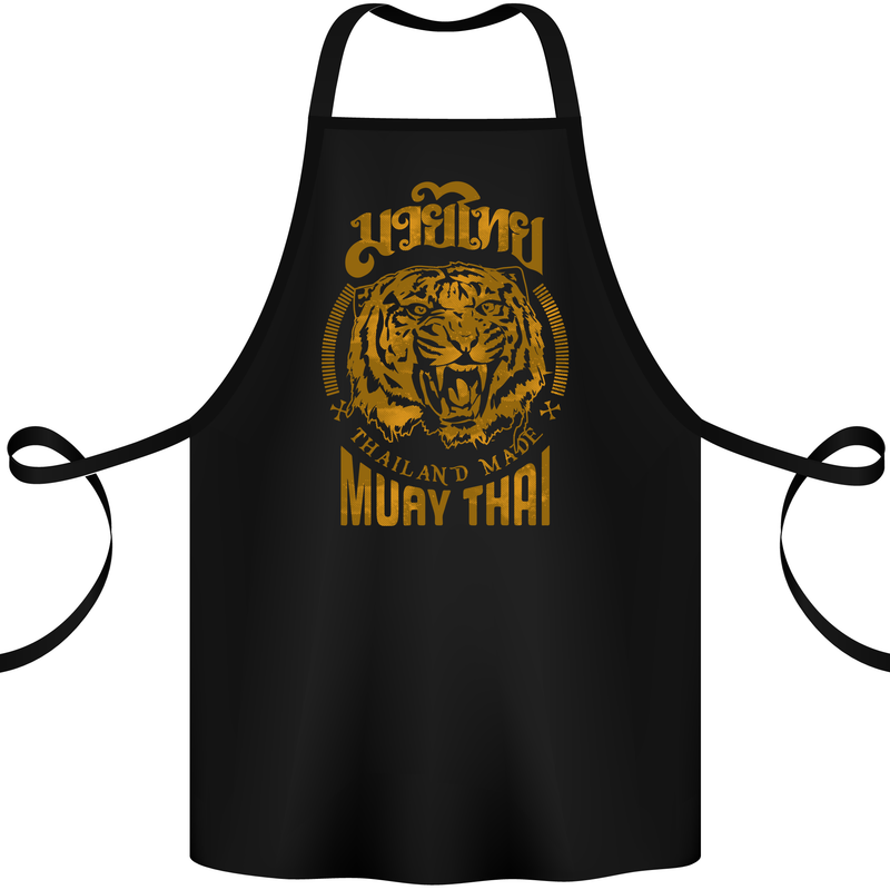 Muay Thai Fighter Warrior MMA Martial Arts Cotton Apron 100% Organic Black