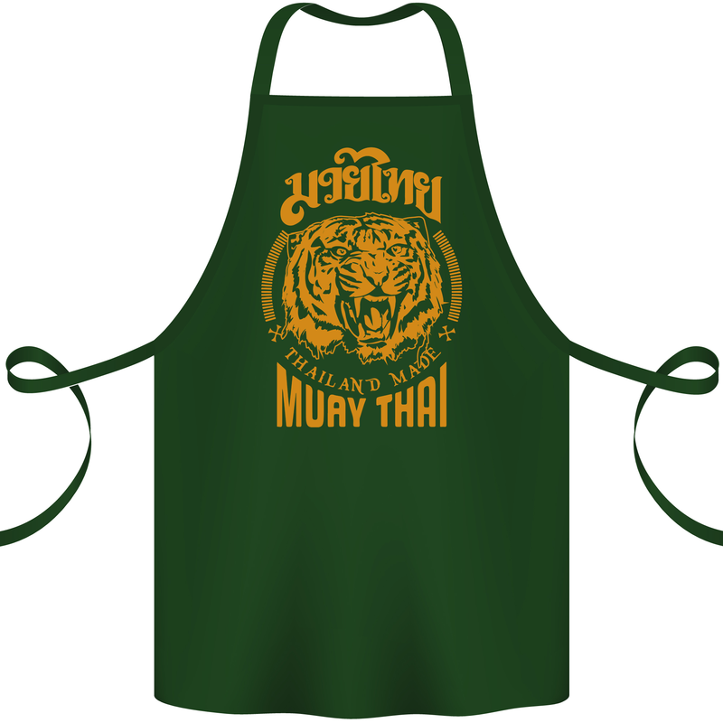 Muay Thai Fighter Warrior MMA Martial Arts Cotton Apron 100% Organic Forest Green
